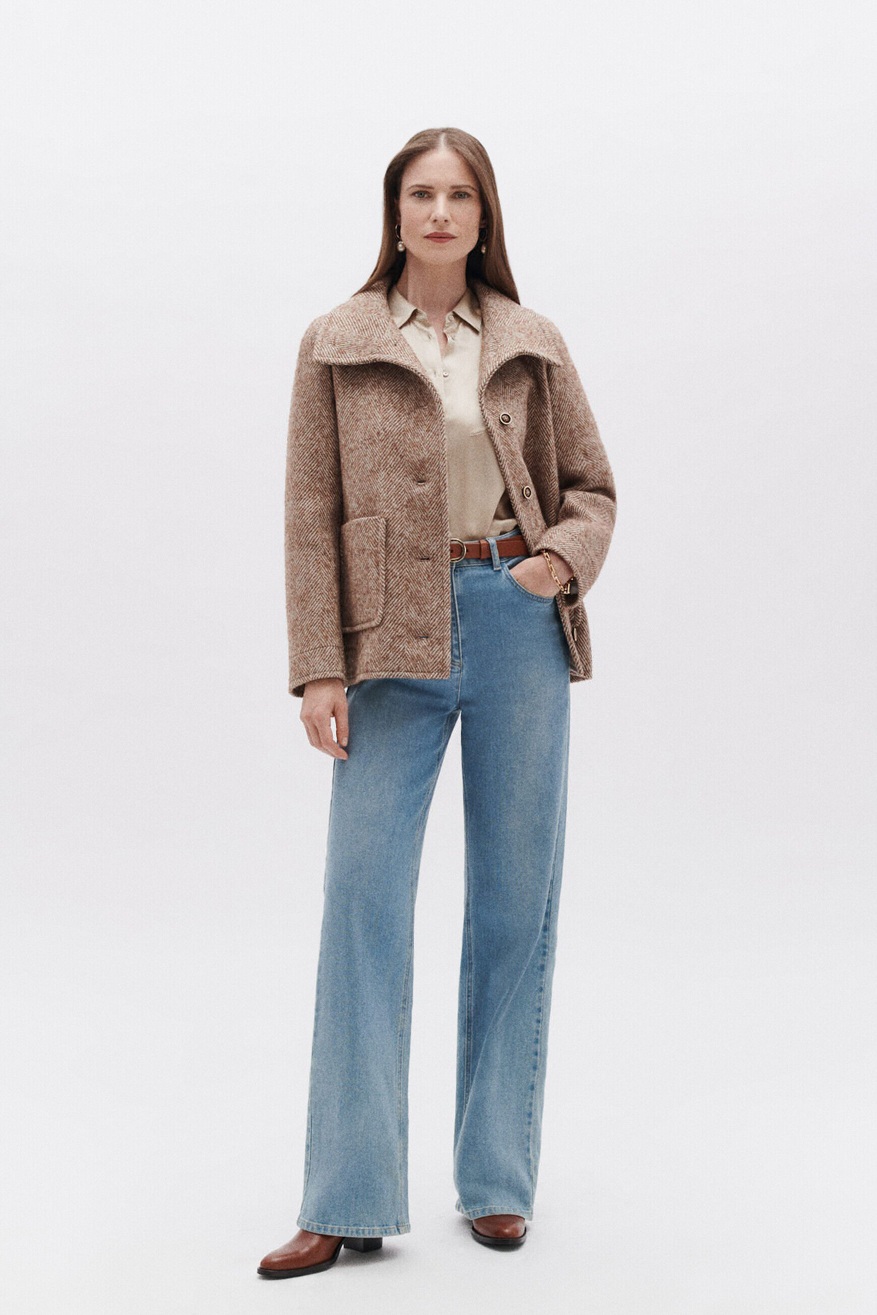 Manteau goa marron cognac femme
