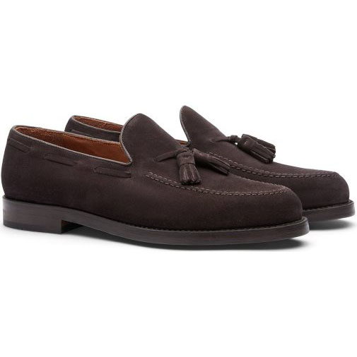 Lottusse Bootsschuh Aus Kalbsveloursleder In Mokka