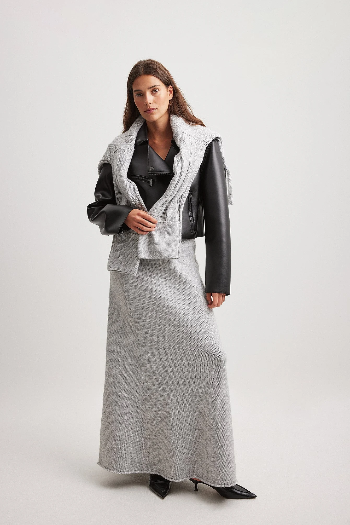 Kurze PU-Bikerjacke