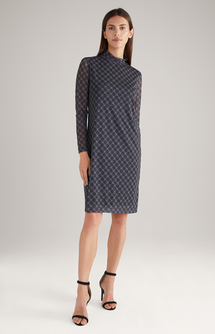 Mesh-Kleid in Grau gemustert