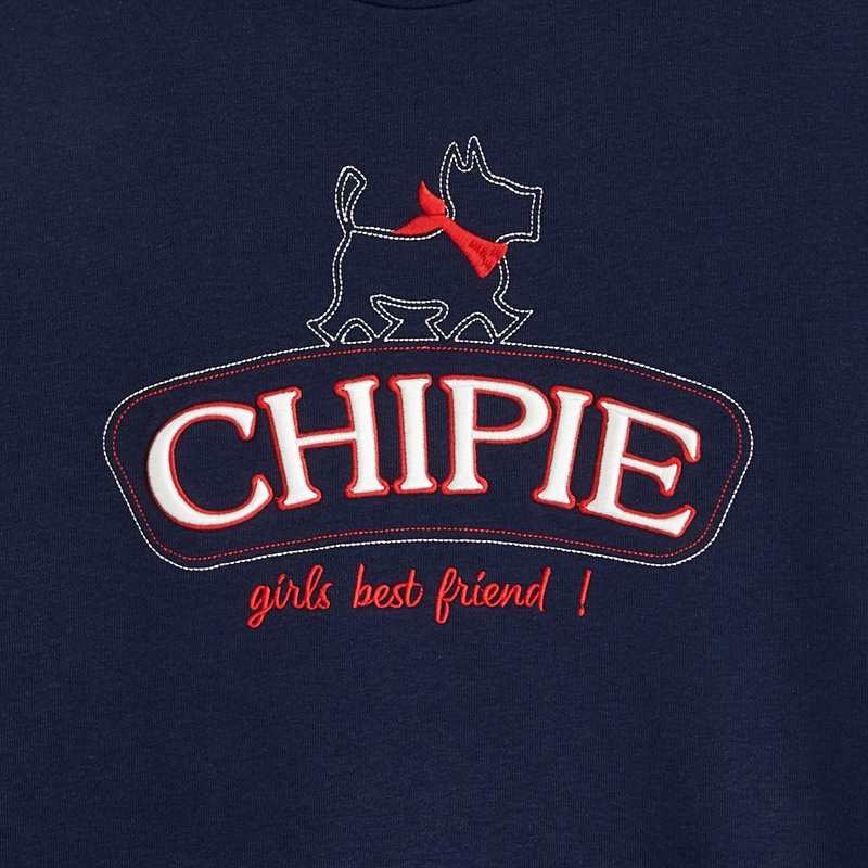 Sweat brodé adulte Chipie bleu fille