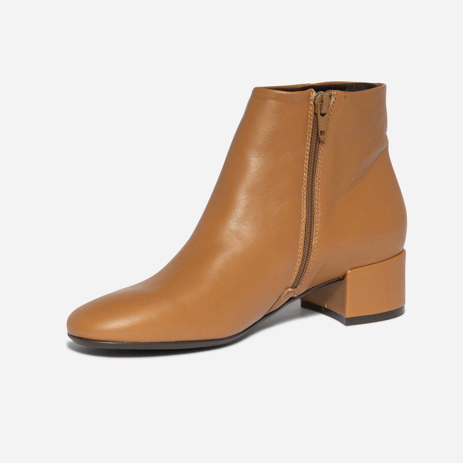 Boots camel en cuir
