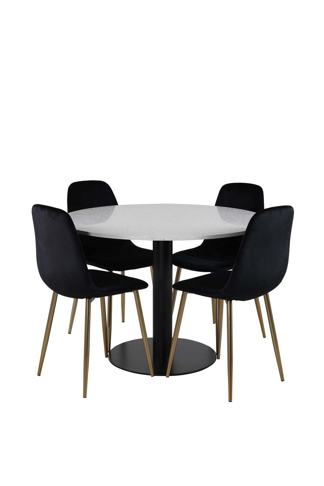 ebuy24 Essgruppe Razzia Essgruppe Tisch weiß und 4 Polar Stühle sch