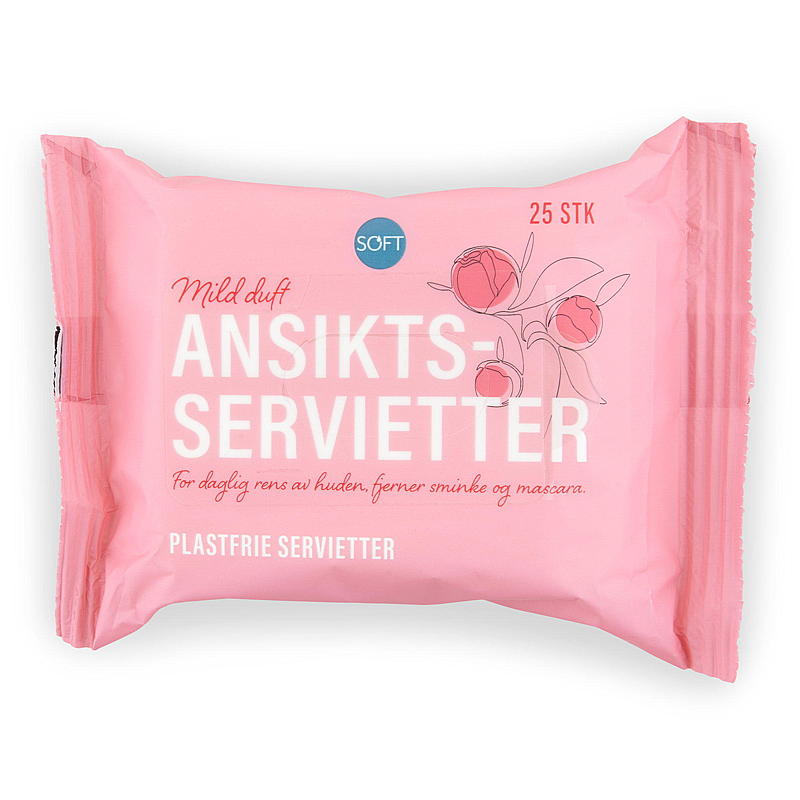 Soft Ansiktsserviett 25-pk lett parfymert
