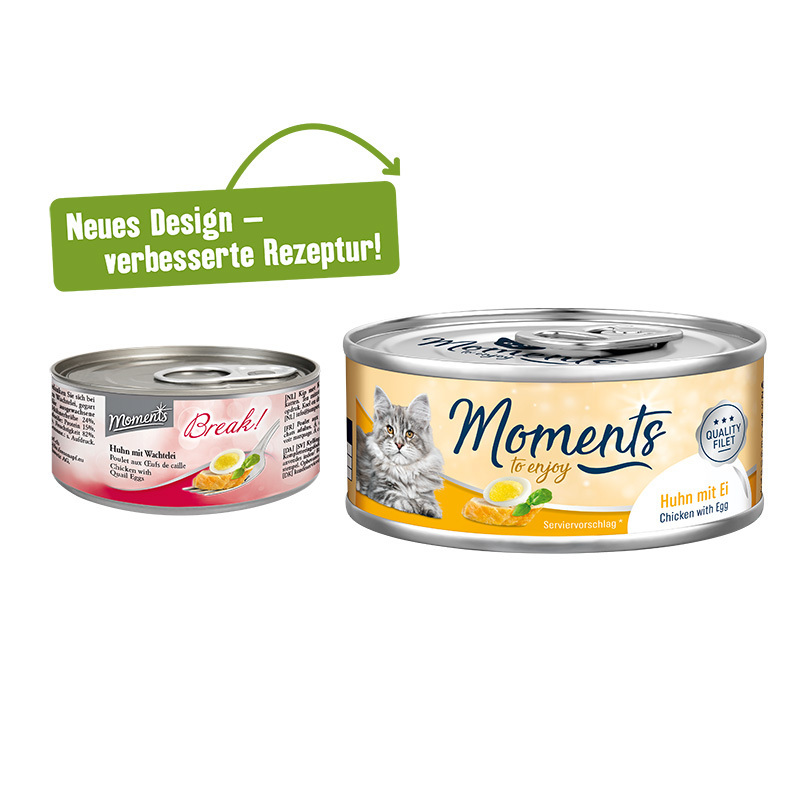MOMENTS Nassfutter MOMENTS Adult Huhn mit Ei 12x70 g