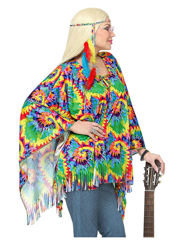 Carnival Party 2tlg. Kostüm ''Hippie'' in Bunt günstig kaufen onesize