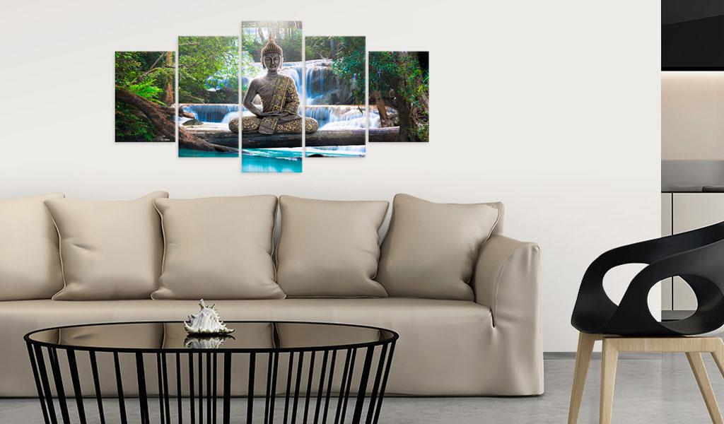 Artgeist Buddha and waterfall