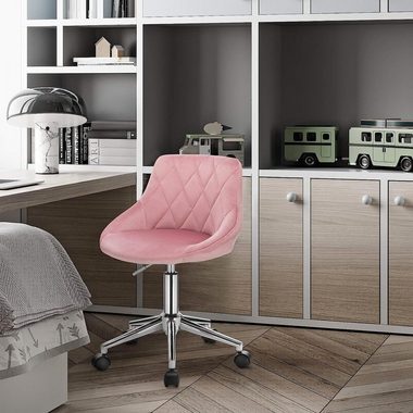 EUGAD Schreibtischstuhl (1 St), Bürohocker mit Rollen, Samt, höhenverstellbar