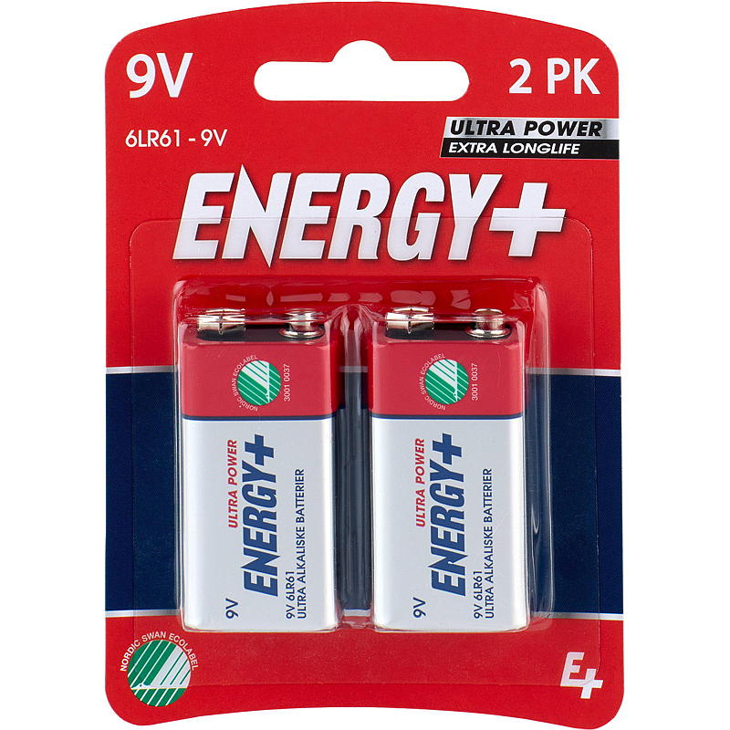 Energy Batteri 9V 2-pk, ultra power, Energy