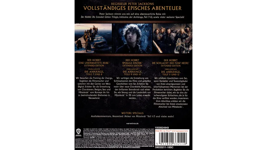 Der Hobbit: Die Spielfilm Trilogie Extended Edition  [9 BRs]