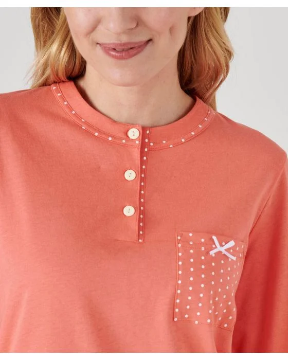 Chemise de nuit manches longues, maille jersey