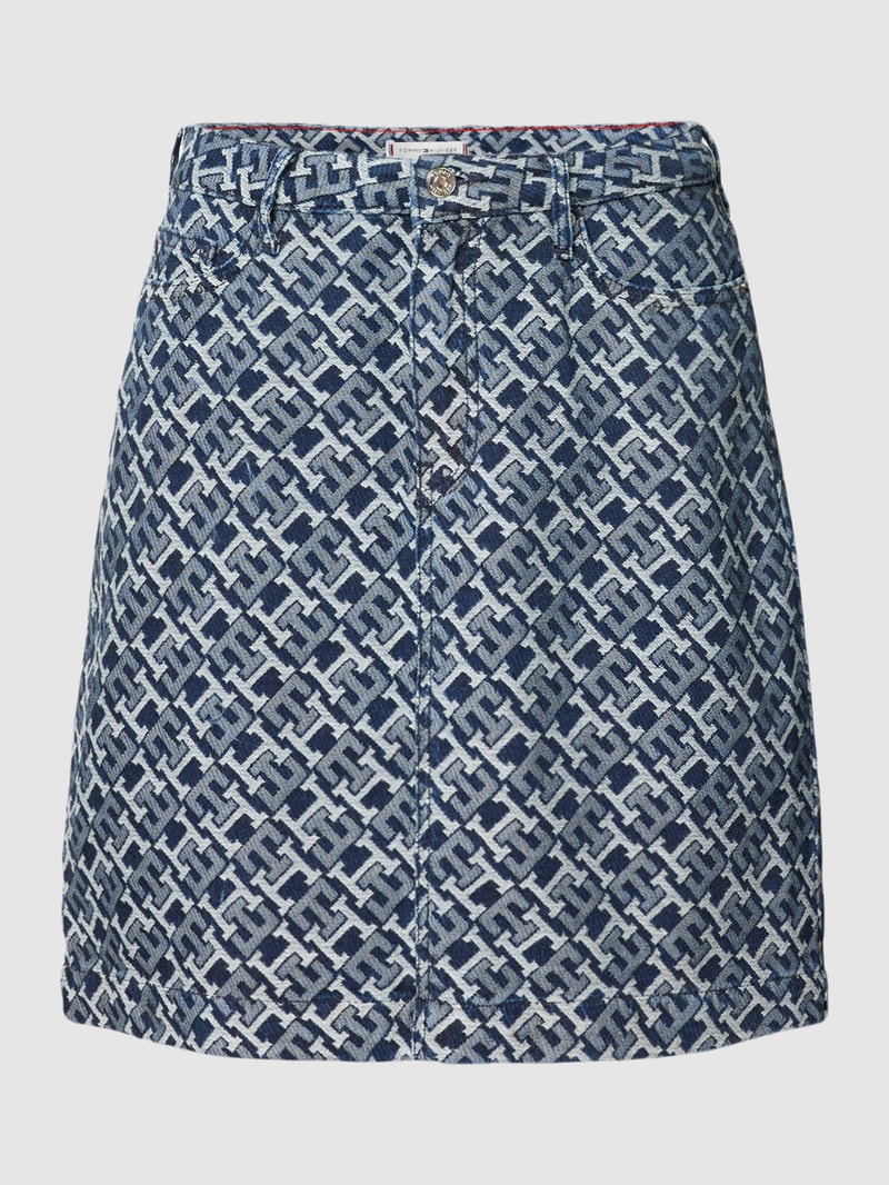Minirock mit Allover-Muster in jeans