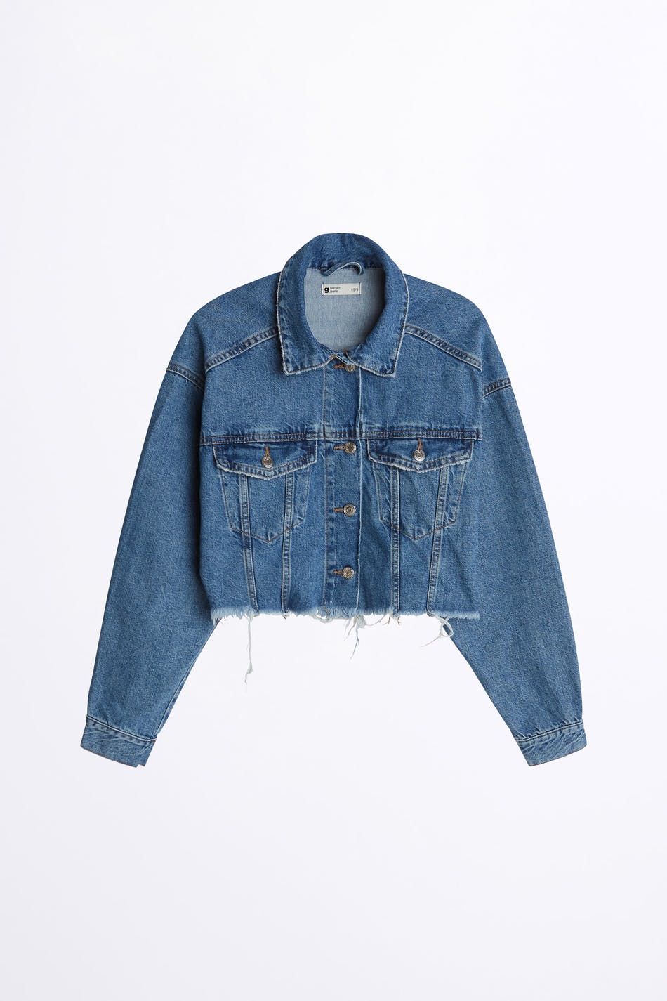 Raw crop denim jacket