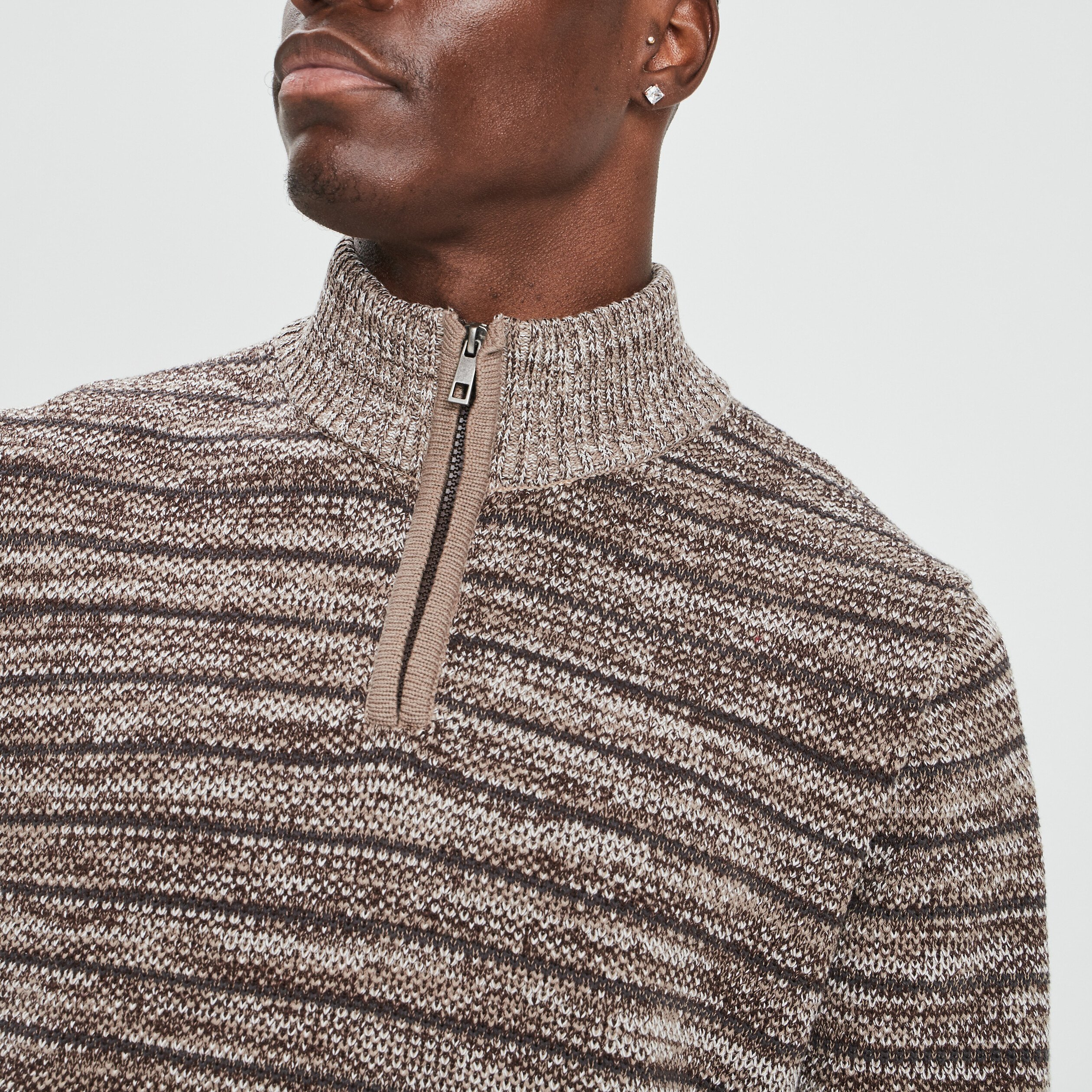 Pull avec col montant camel homme | La Halle