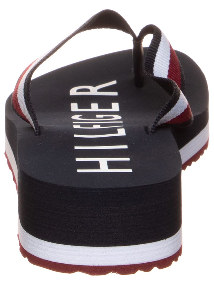 Tommy Hilfiger Shoes Zehentrenner in Schwarz/ Rot/ Weiß günstig kaufen