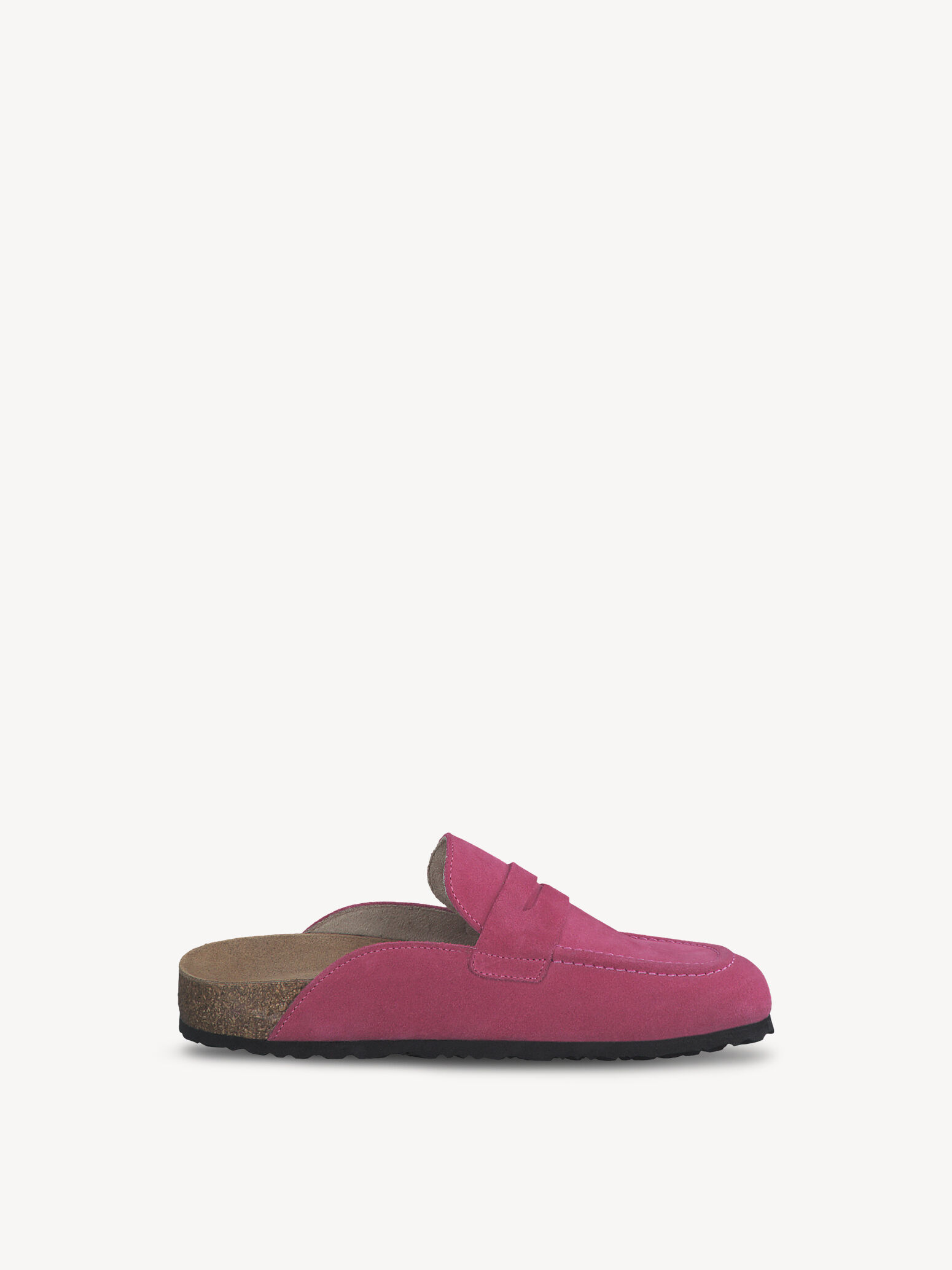 Mule en cuir - rose fuchsia