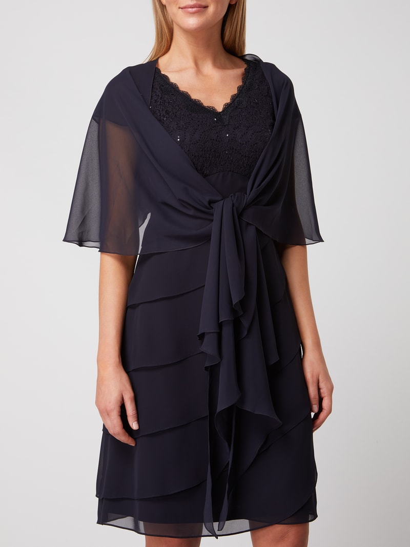 Stola aus Chiffon in dunkelblau