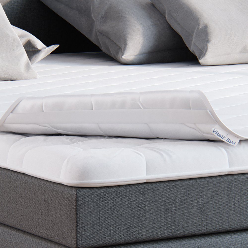 Matratzenschutzbezug Topper Matratzenschoner Auflage 90x200 weiß Mikrofaser VitaliSpa®