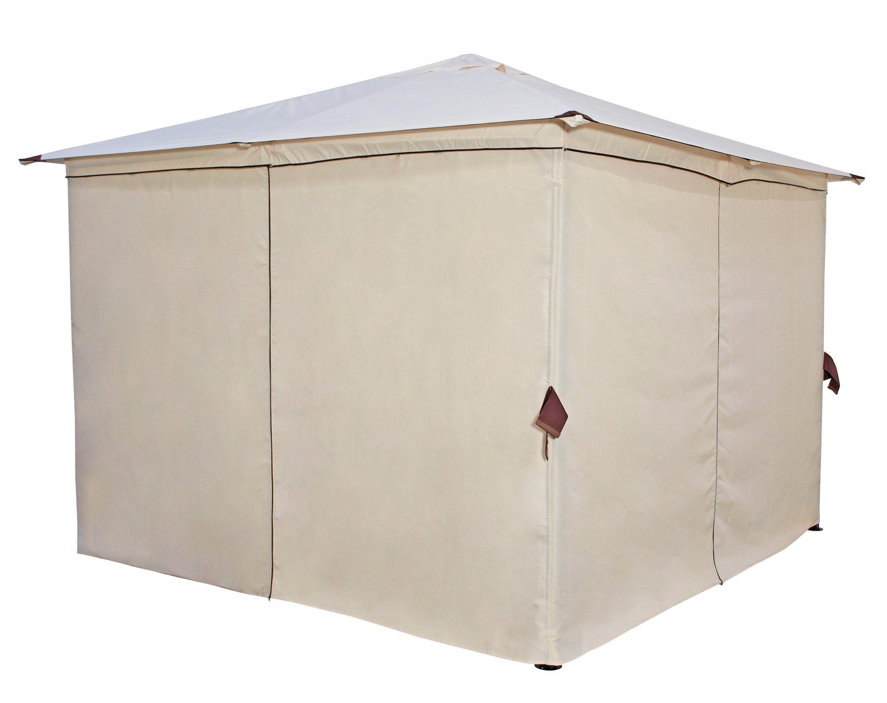 DEGAMO Pavillon VENEZIA, mit 4 Seitenteilen, 3x3 Meter, Stahl schwarz, Plane PVC-beschichtet, mit Seitenplanen