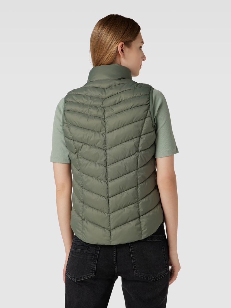 Steppweste mit Stehkragen in khaki