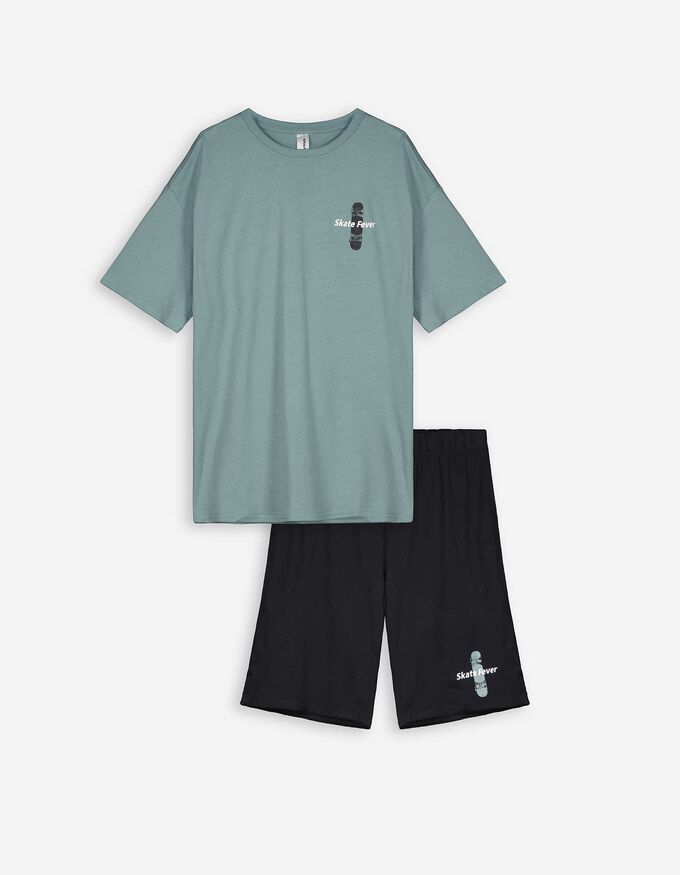 Pyjama Set aus Shirt und Shorts - Rückenprint