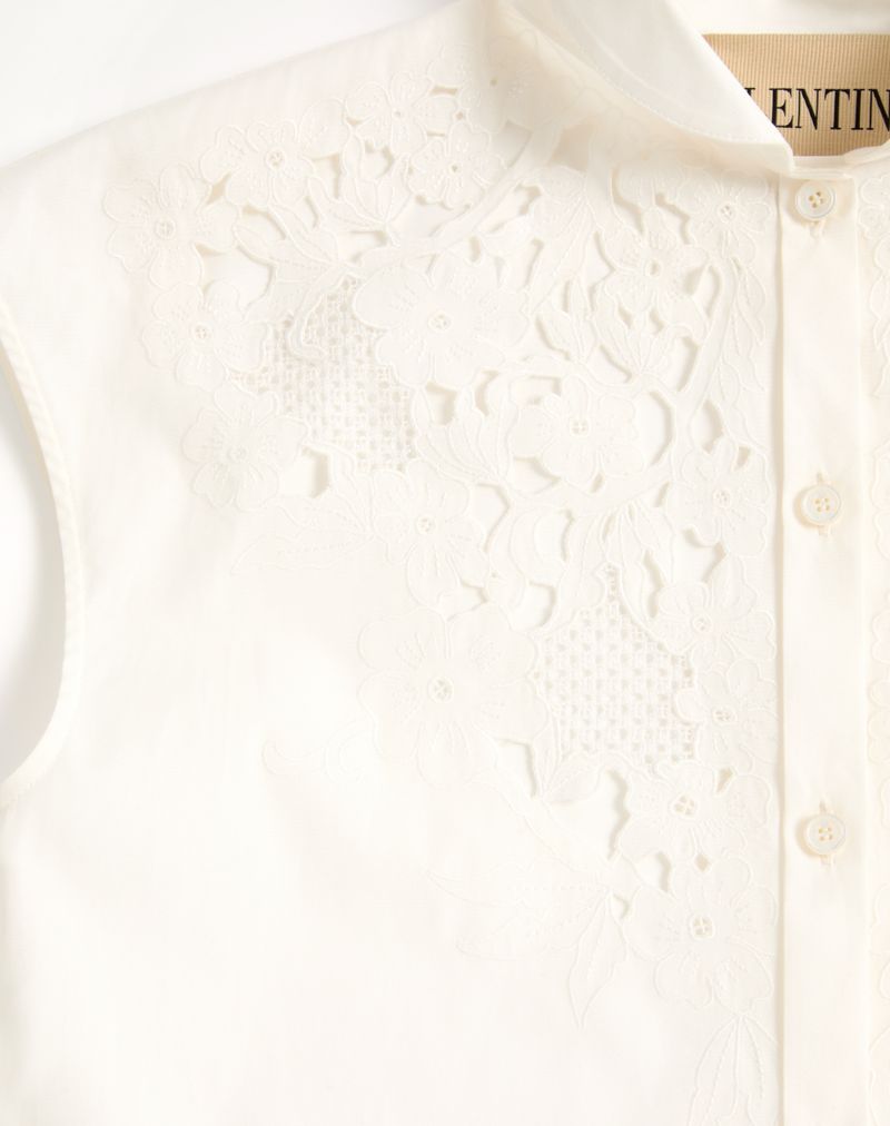 Camisa de popeline bordada