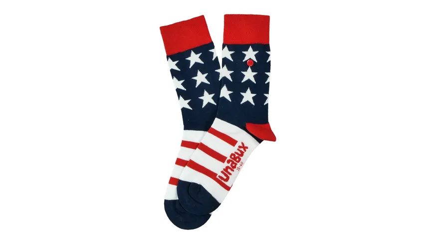 Unabux Unisex Socken Stars & Stripes blau, rot, weiß
