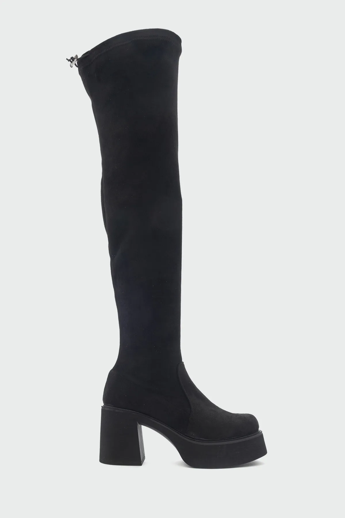 LuviShoes  Eleva Laptop-Damenstiefel aus schwarzem Wildleder