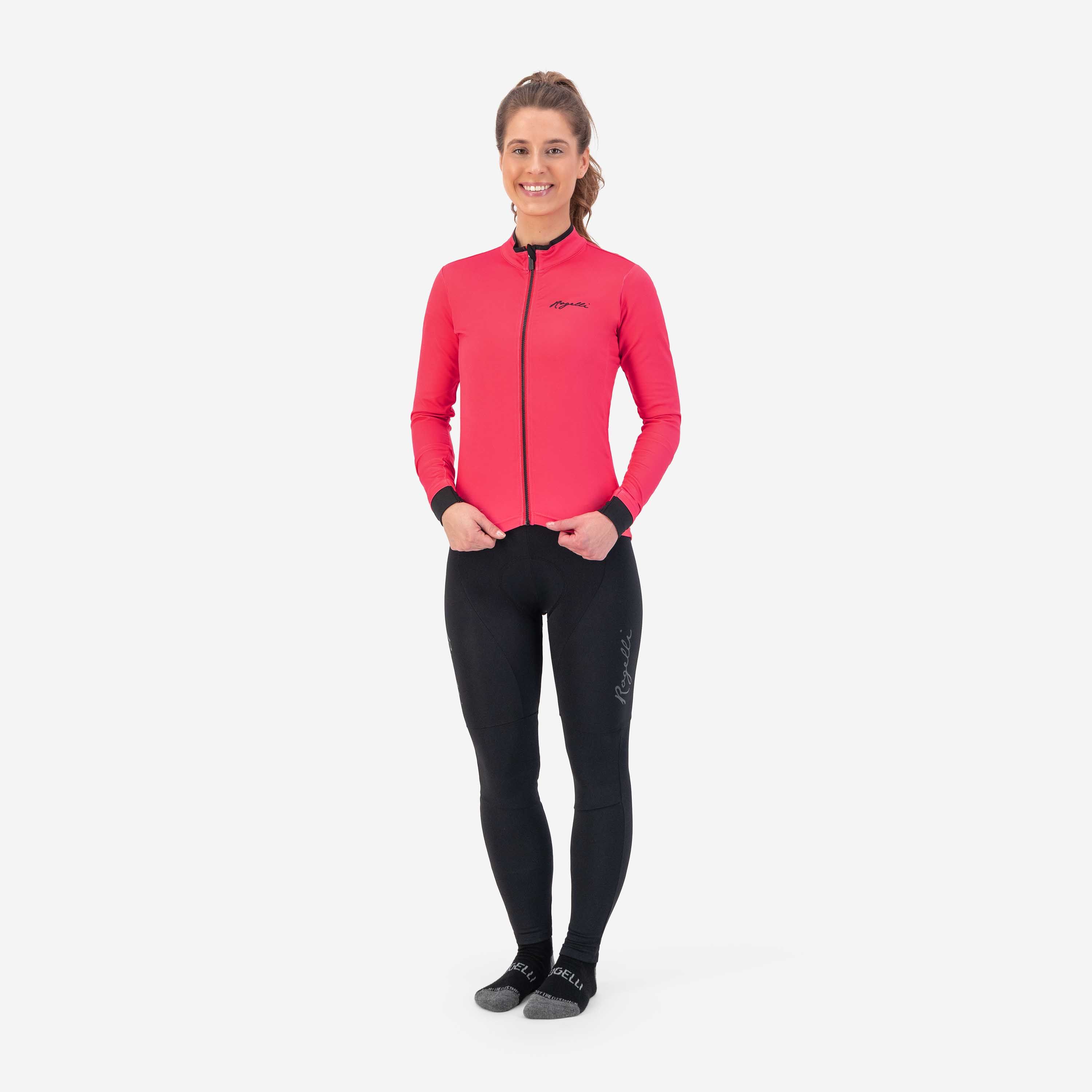 Rogelli Essential Pink Damen Langarm-Radtrikot