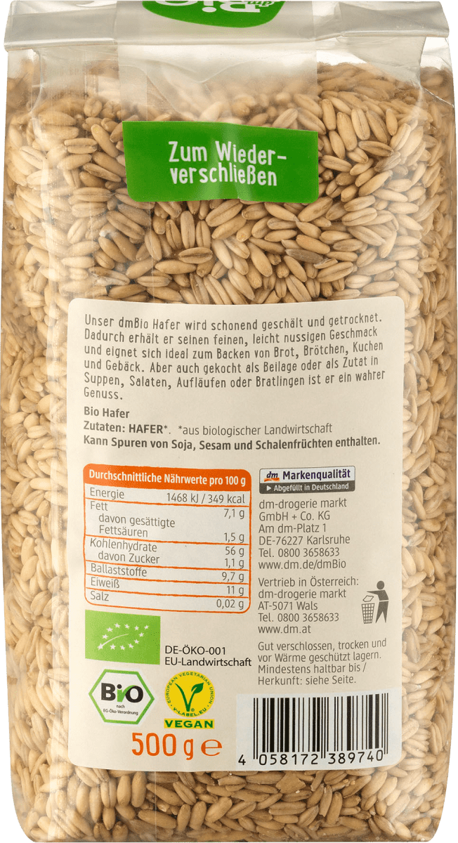 Getreide, Hafer, 500 g