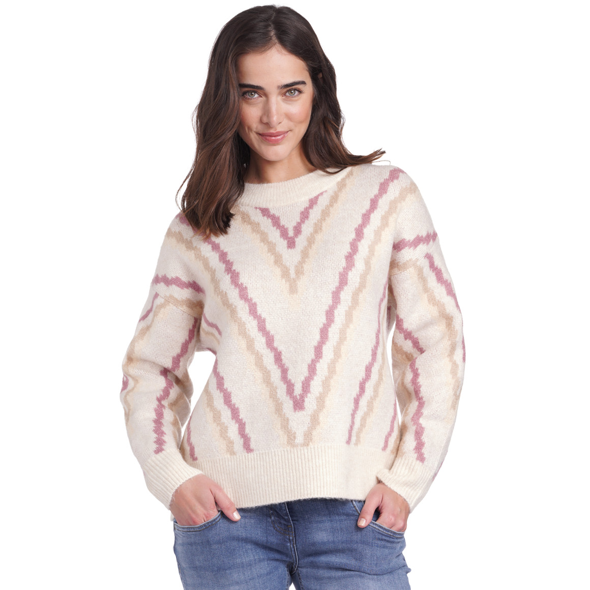 Damen Strickpullover mit Jacquard-Muster