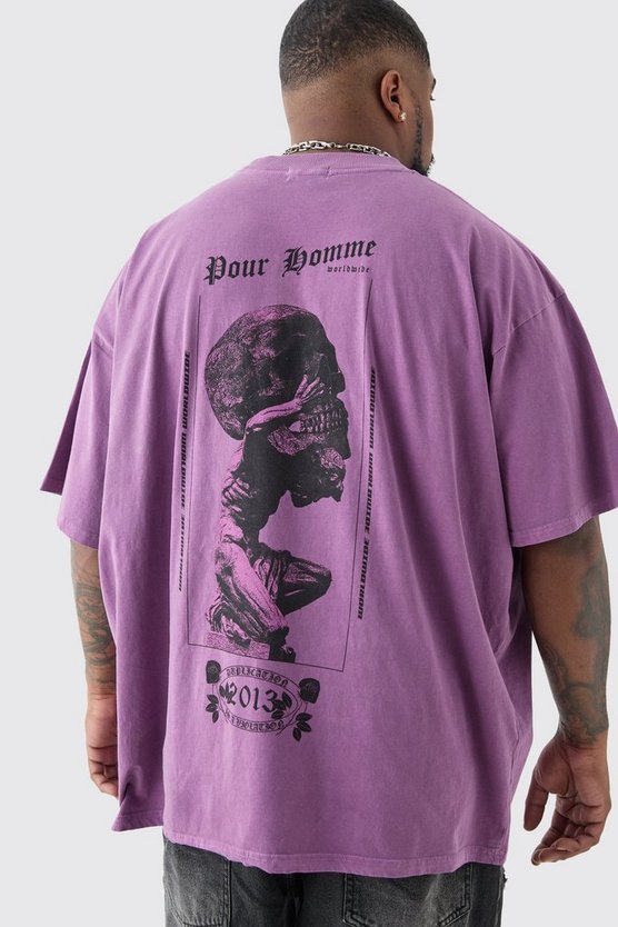 Plus Oversize T-Shirt mit Totenkopf-Print