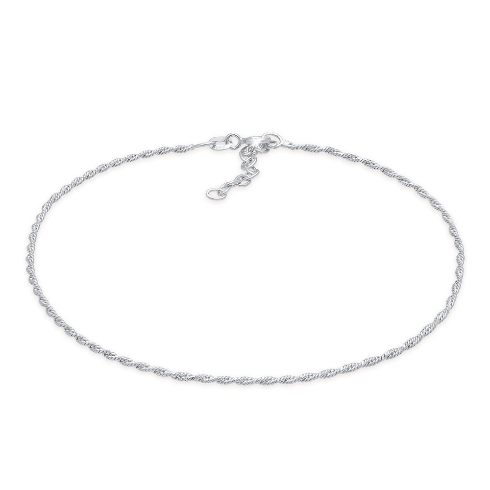 Elli Elli Bracelet de Cheville Femmes torsadé base intemporel tendance réglable en arg Bijoux