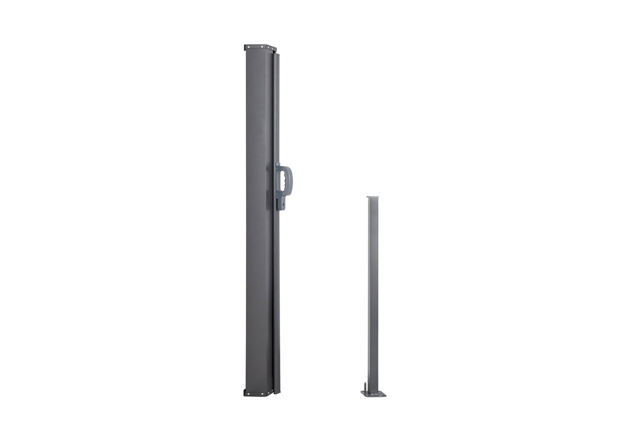 909 OUTDOOR Ausziehbarer Windschutz schwarz. 170cm hoch und 300cm lang