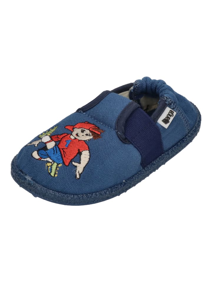 NANGA Hausschuhe FUSSBALLER 2.0 in blau günstig kaufen