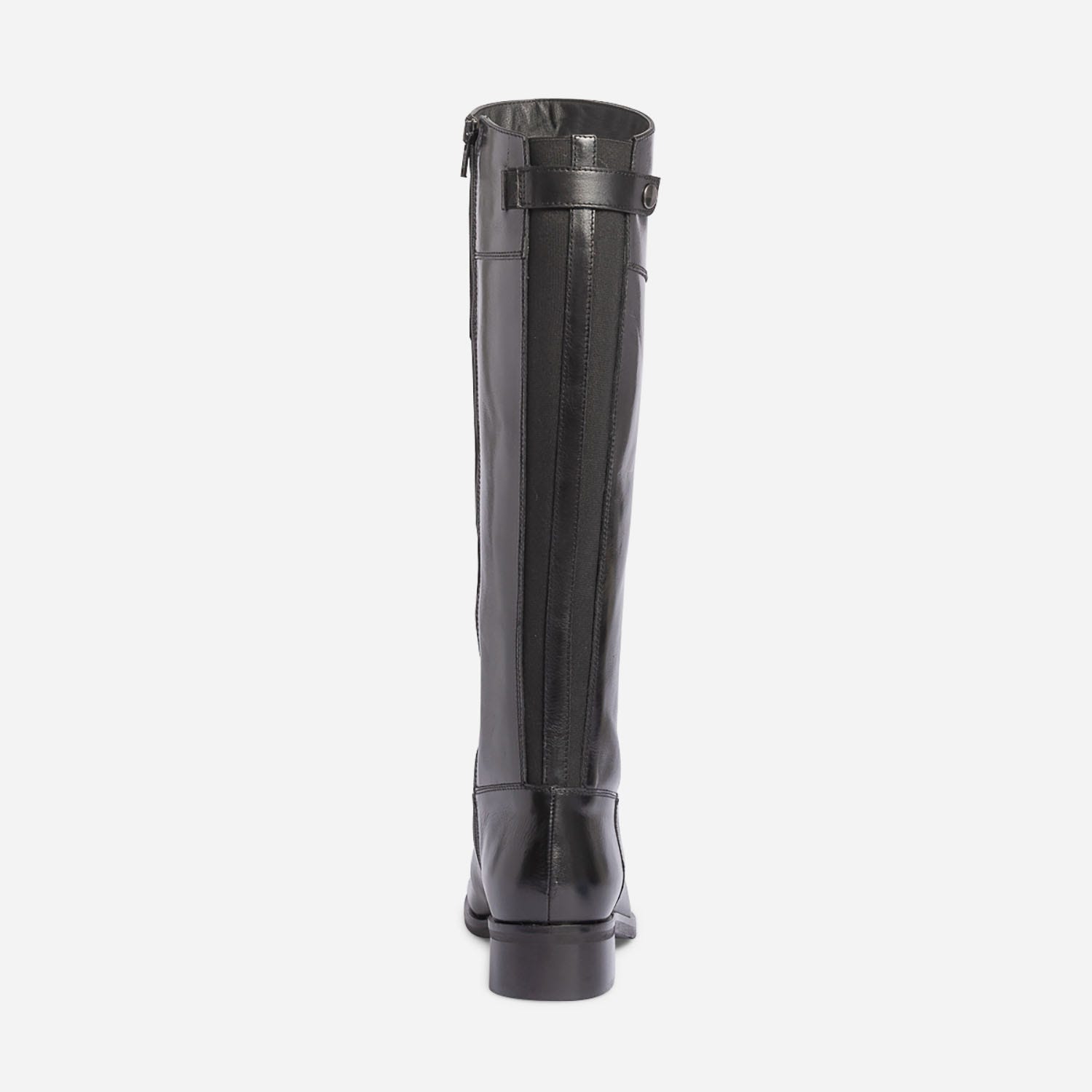 Botte noire en cuir glacé