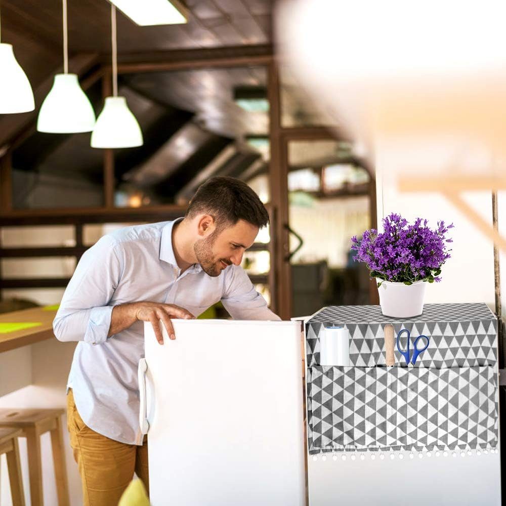 FELIXLEO Wäschespinne-Schutzhülle Waschmschine Abdeckung Staubschutz 55x130cm Grau 2Pcs