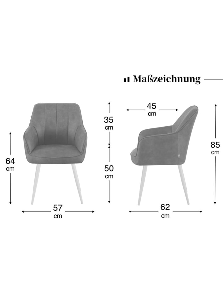 DUBI Möbel 2er-Set: Drehstuhl THOMAS-SANA in Wildleder-Braun- (B)57 x (H)85 x  (T)62 cm günstig kaufen onesize