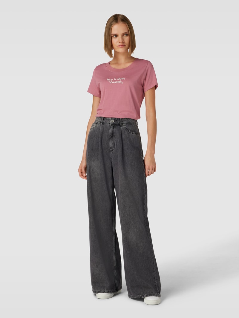 T-Shirt mit Statement-Print in bordeaux rot