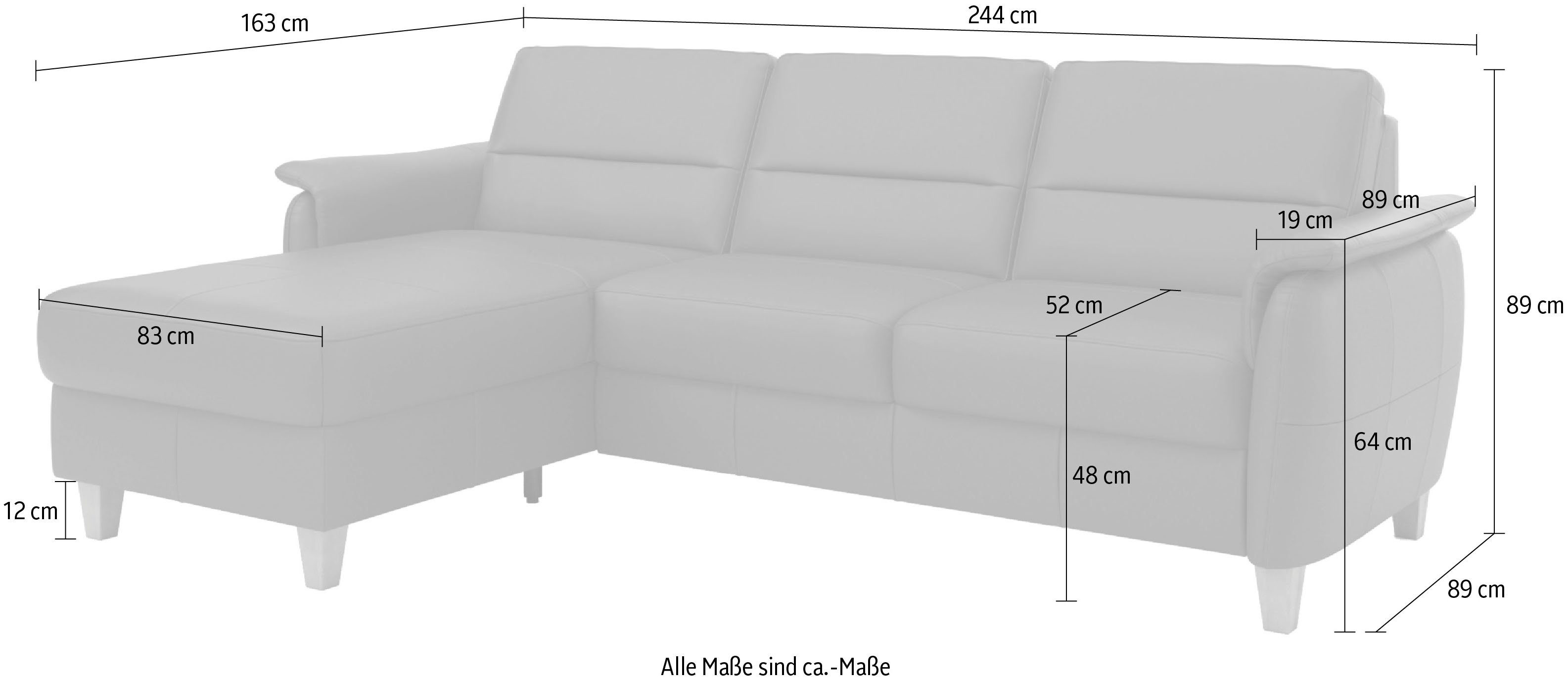 Home affaire Ecksofa Palmera, Federkern, wahlweise mit Bettfunktion und mit/ohne Bettkasten