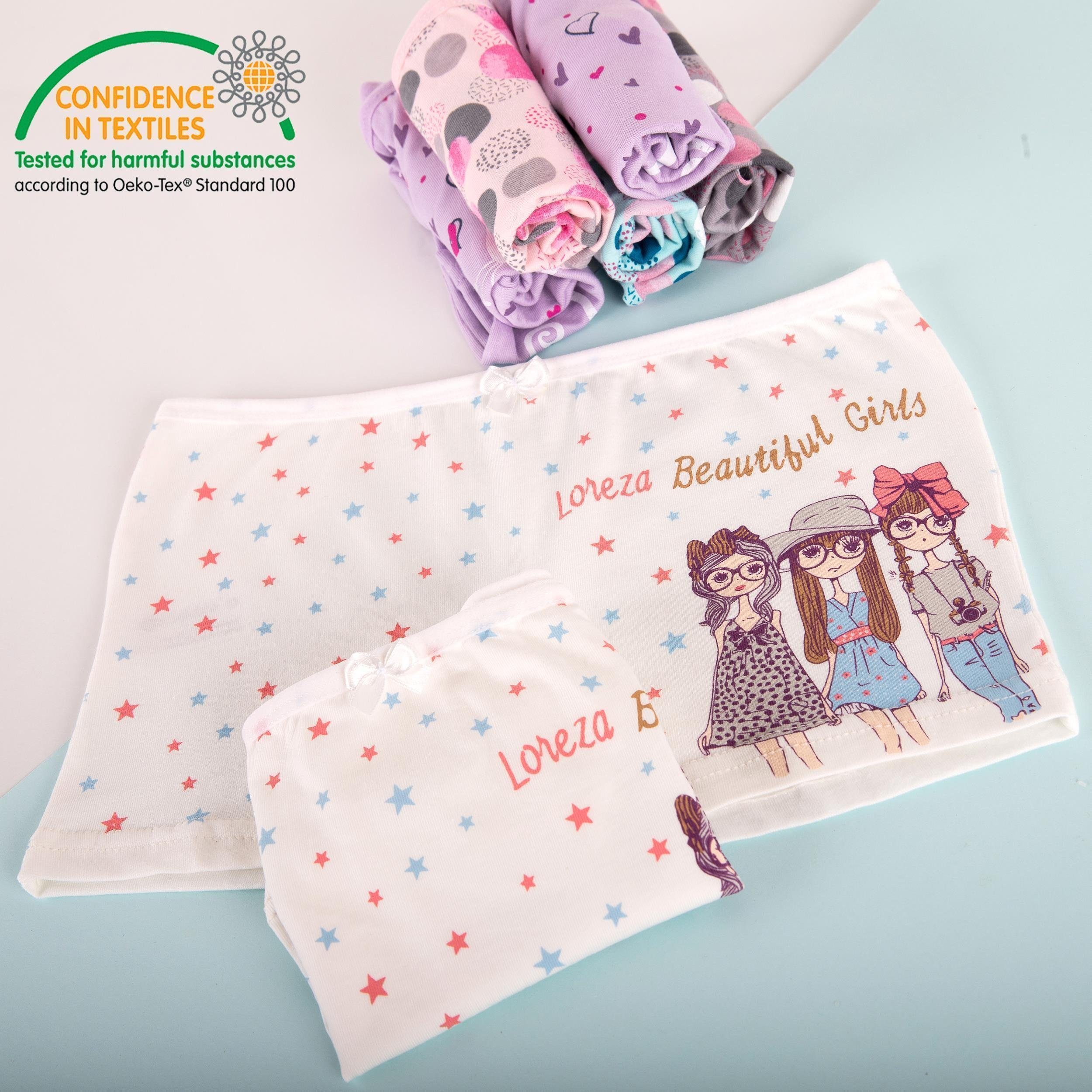 LOREZA Panty 10 Mädchen Pantys aus Baumwolle Unterwäsche Gr.92-158 (Spar-Packung, 10-St)
