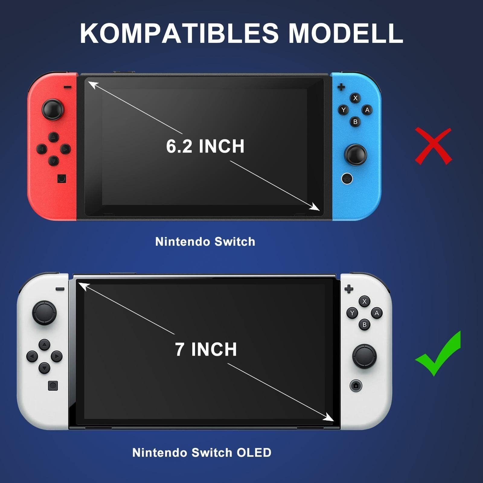Mutoy Panzerglas für Switch OLED, Displayschutz Schutzfolie Zubehör Nintendo (Kompatibel mit Nintendo Switch OLED,9H Härte 2.5D [Hohe Auflösung][Anti-Bläschen][Anti-Kratzen)