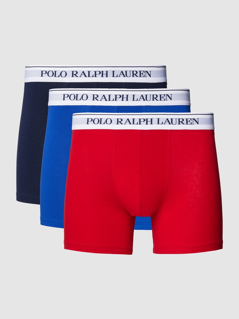 Trunks mit elastischem Logo-Bund im 3er-Pack in rot