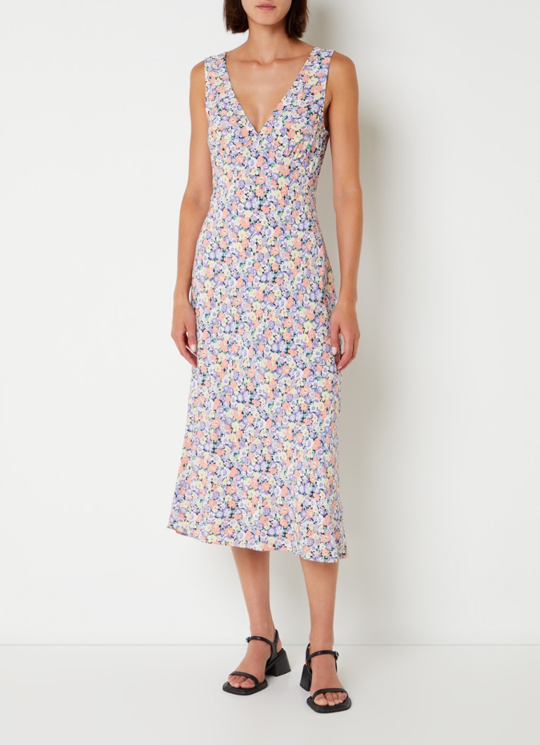 Abito midi Audrina di Rails, con stampa floreale e scollo a V.