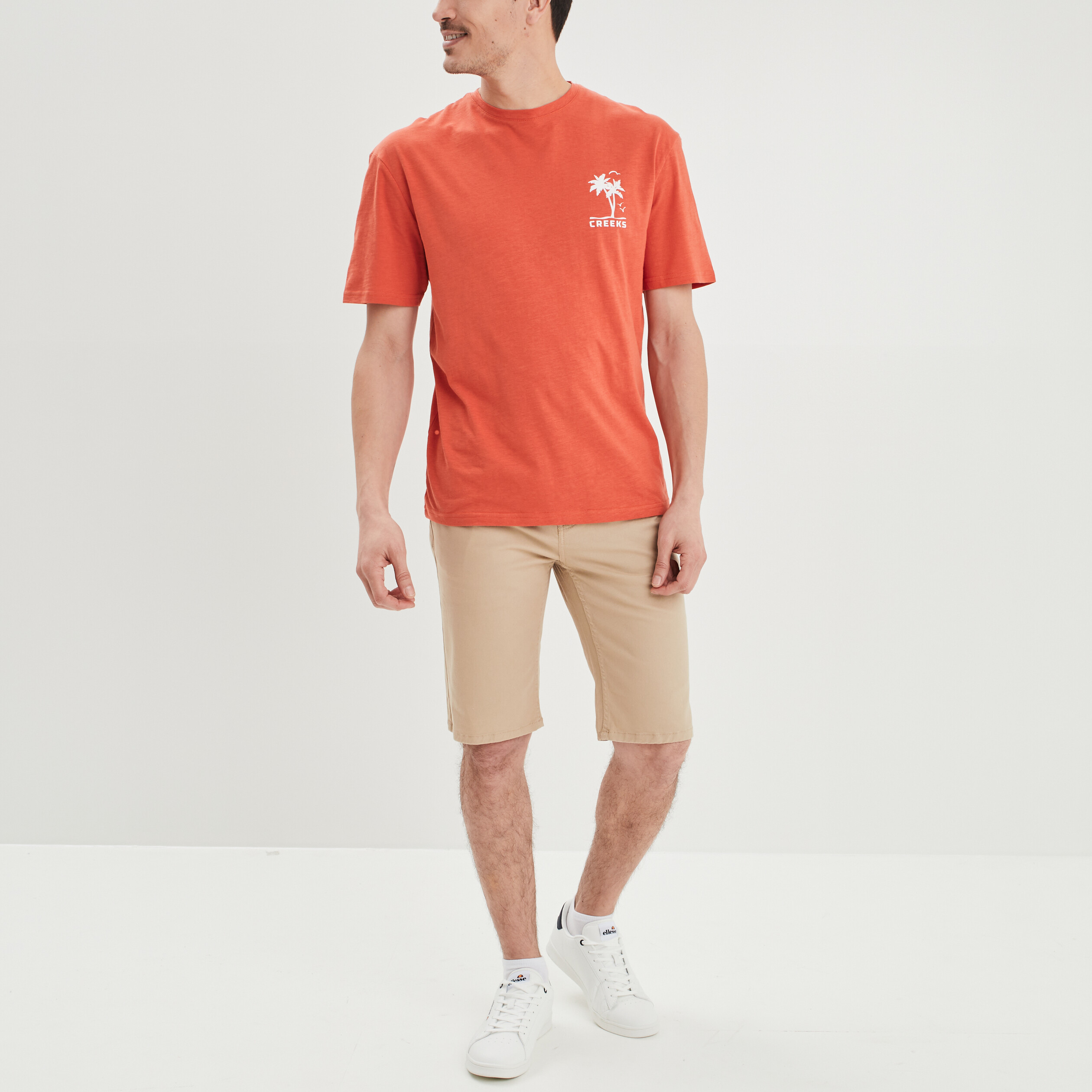 T-shirt oversize manches courtes Creeks orange foncé homme | La Halle