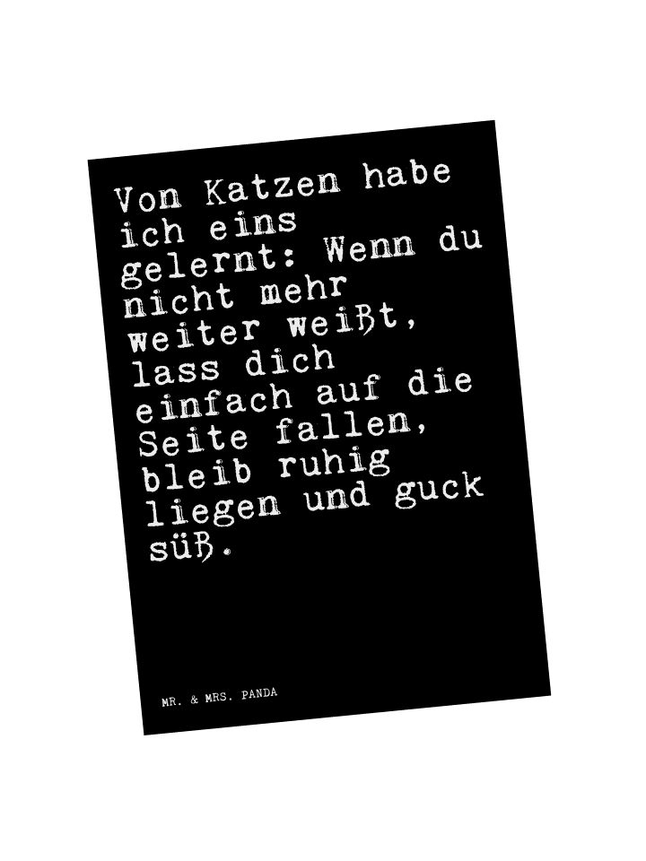 Mr. & Mrs. Panda Postkarte Von Katzen habe ich... mit Spruch in Schwarz günstig kaufen onesize