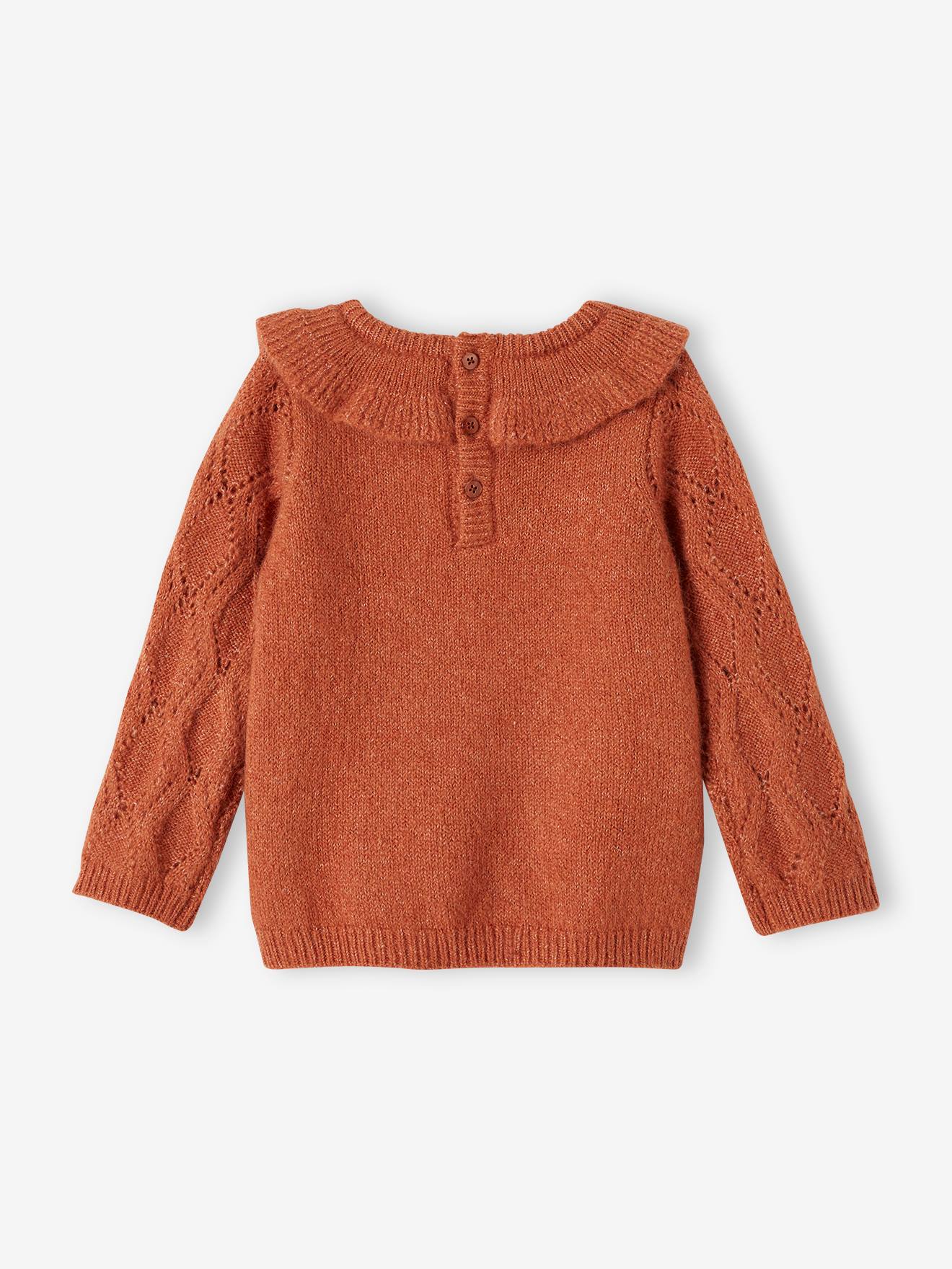 Pull losanges bébé rouille