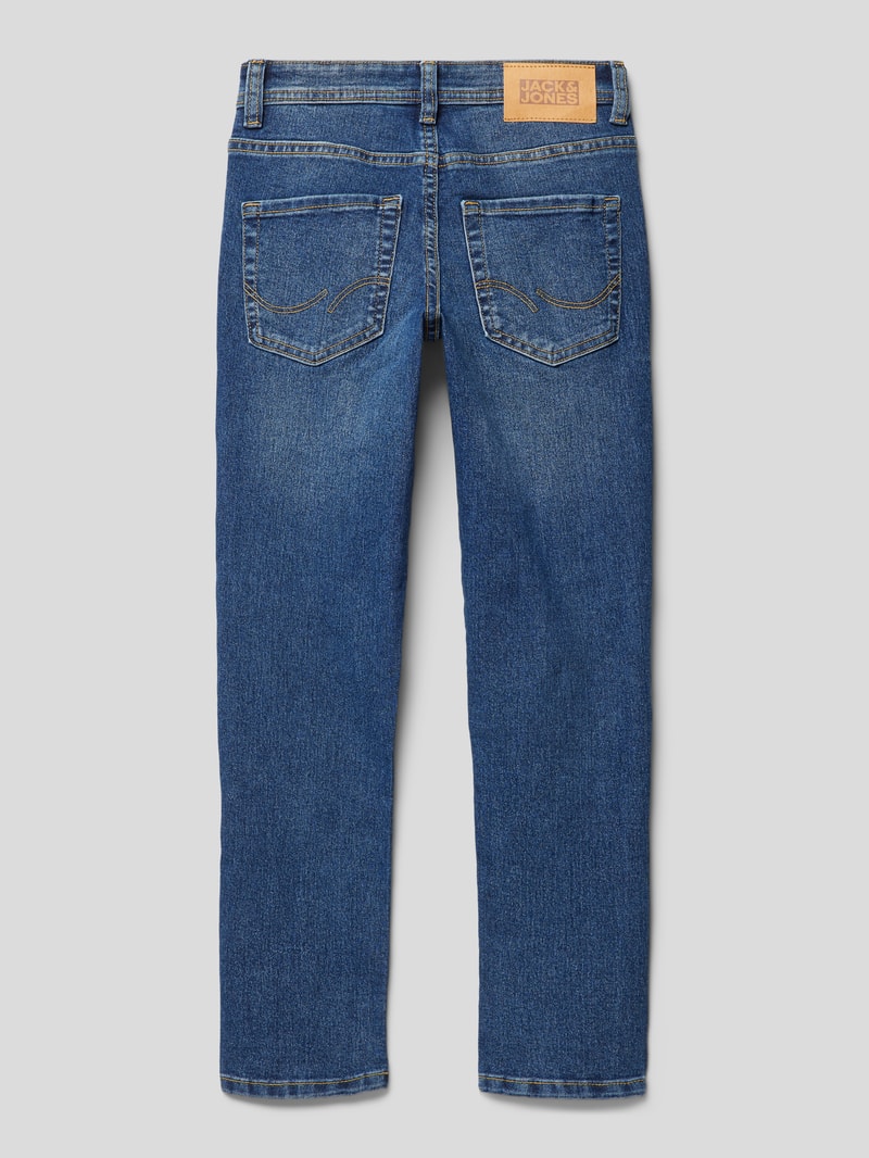 Slim Fit Jeans mit Kontrastnähten Modell 'GLENN' in blau