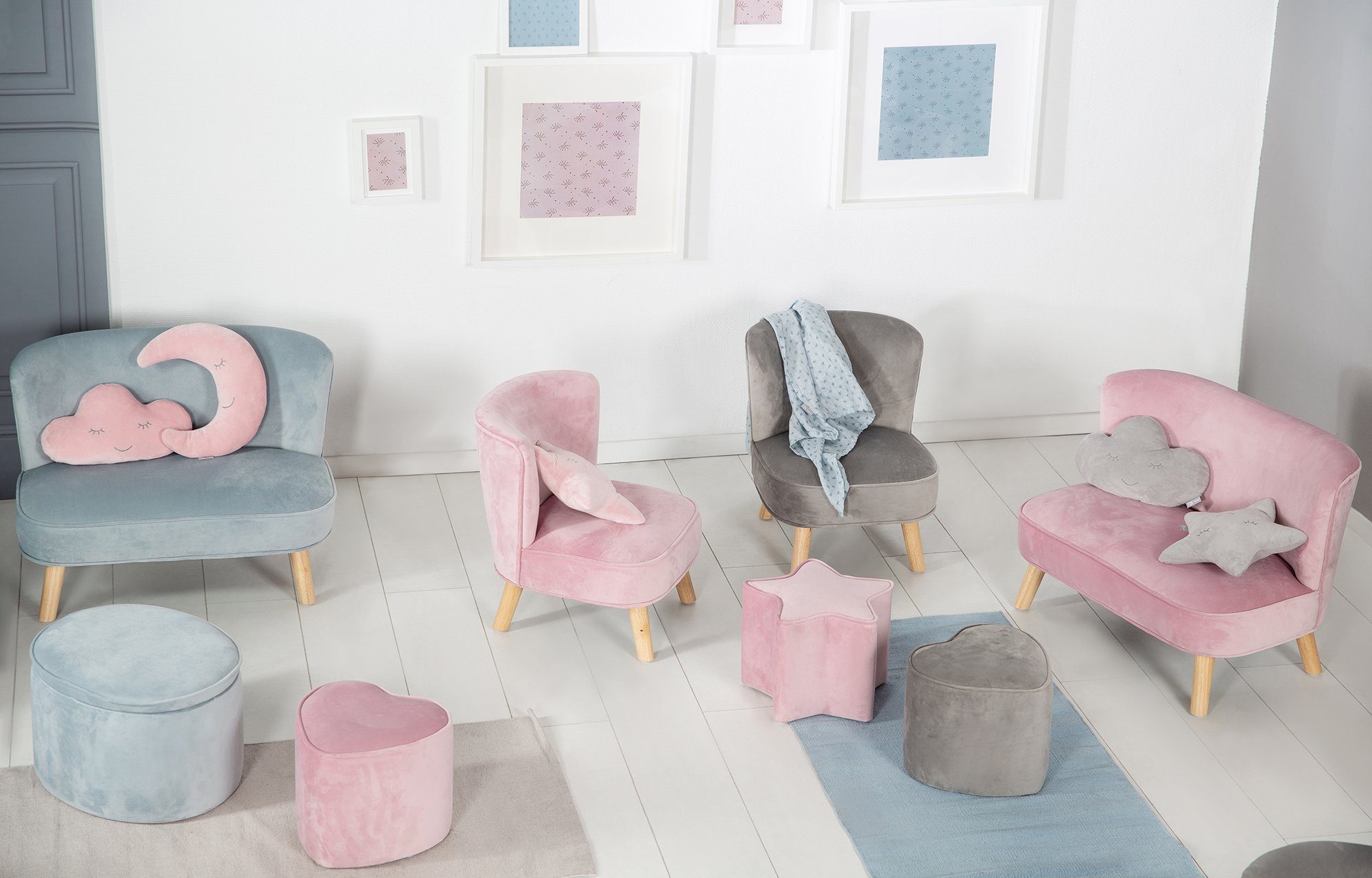roba® Sofa Lil Sofa, mit Holzfüßen