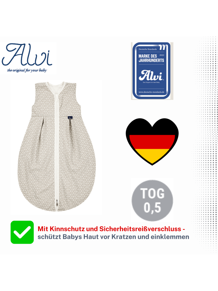 Alvi Mäxchen Sommer Schlafsack light Exclusiv in Graphic Taupe günstig kaufen